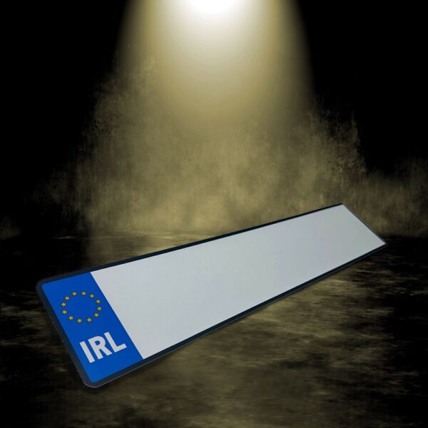 Oblong 520x111mm Nikkalite white reflectives - IRL badge with border